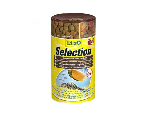 Tetra Selection 4 полноценных корма в 4 отдельных ячейках для рыб, питающихся в различных слоях воды