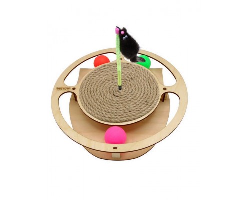 Игровой комплекс Круг с шариками, игрушкой, когтеточкой из каната