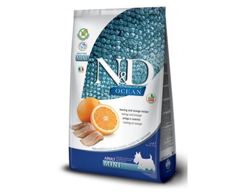 N&D OCEAN Herring & Orange Adult Mini беззерновой корм для мелких пород с сельдью и апельсином
