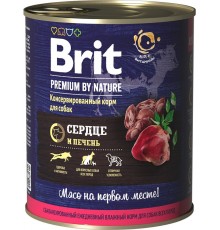 Brit Premium By Nature консервы с сердцем и печенью