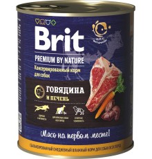 Brit Premium By Nature консервы с говядиной и печенью