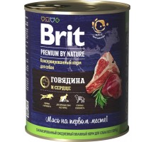 Brit Premium By Nature консервы с говядиной и сердцем