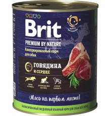 Brit Premium By Nature консервы с говядиной и сердцем