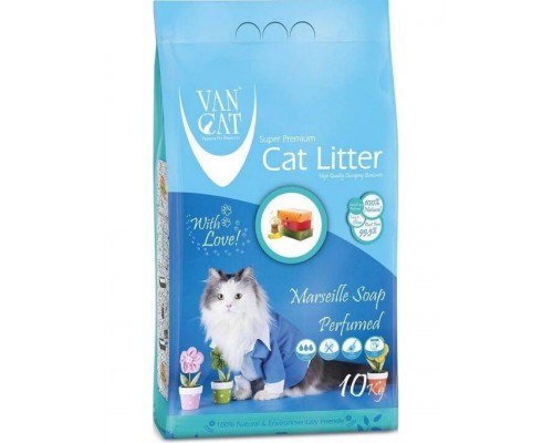 Комкующийся наполнитель без пыли с ароматом марсельского мыла