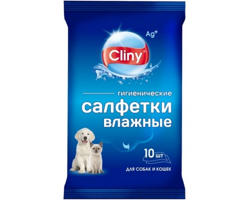 Cliny Влажные гигиенические салфетки для собак и кошек