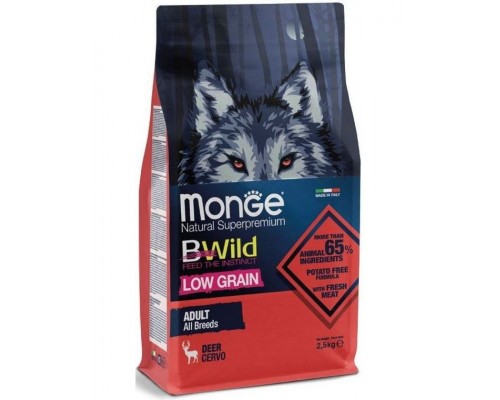 BWild LOW GRAIN низкозерновой корм из мяса оленя для взрослых собак всех пород