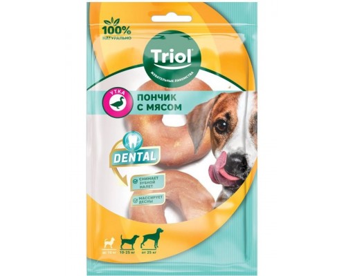 Пончики жевательные DENTAL с мясом утки 7,5см