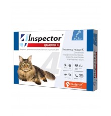 INSPECTOR Quadro капли для кошек от 8 до 15 кг от внешних и внутренних паразитов