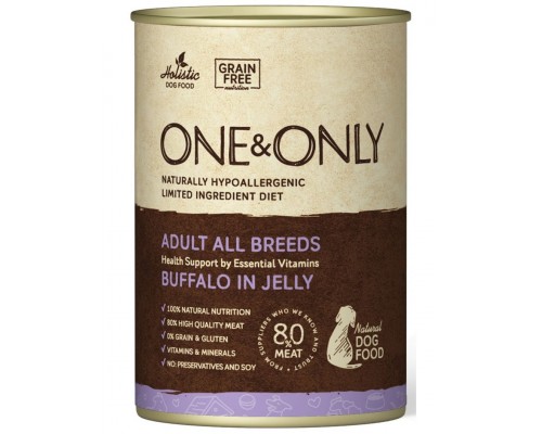 Буйвол в желе консервы беззерновые для взрослых собак от 1 года