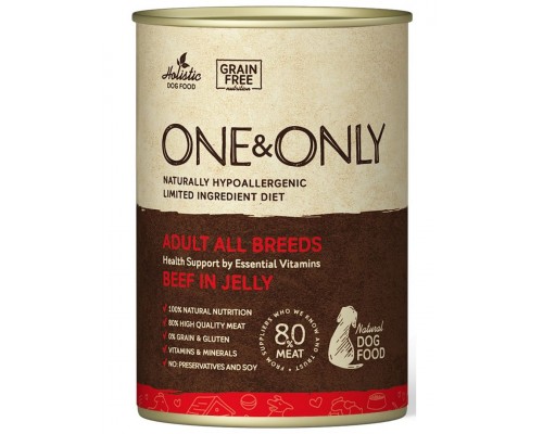 Говядина в желе консервы беззерновые для взрослых собак от 1 года