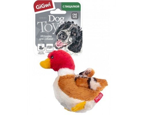 Утка с пищалкой  игрушка для собак