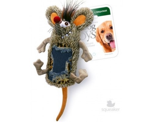 Мышь с большой пищалкой игрушка для собак