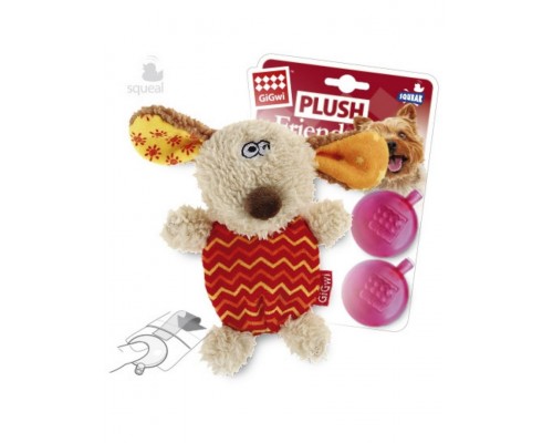 Собачка с 2-мя пищалками игрушка для собак