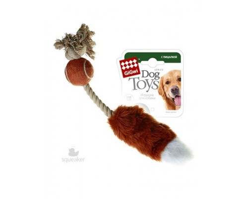 Мячик с лисьим хвостом и пищалкой