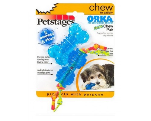 Набор из двух игрушек для собак мелких пород "ОРКА косточка + гантеля" ультра-мини