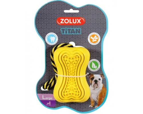 Кость-кормушка с веревкой, серия Титан, желтая