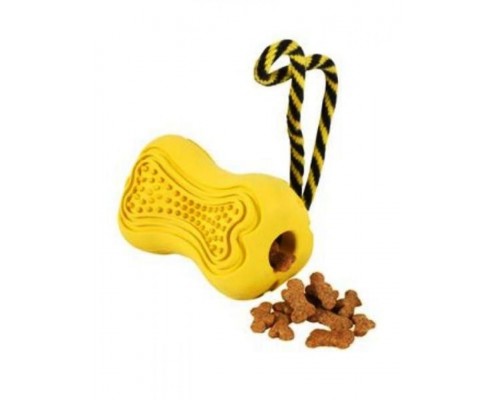 Кость-кормушка с веревкой, серия Титан, желтая