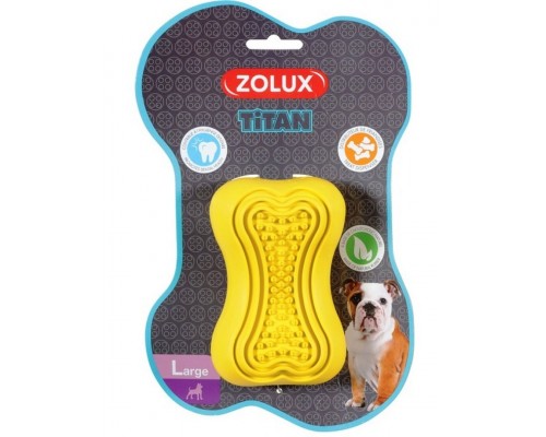 Кость-кормушка, резина, серия Титан, желтая