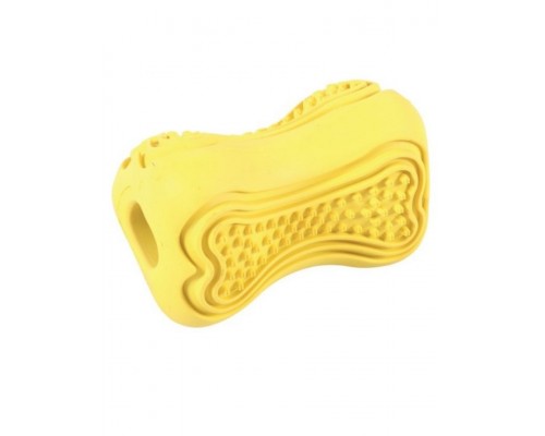 Кость-кормушка, резина, серия Титан, желтая