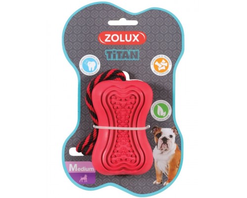 Кость-кормушка с веревкой, серия Титан, красная