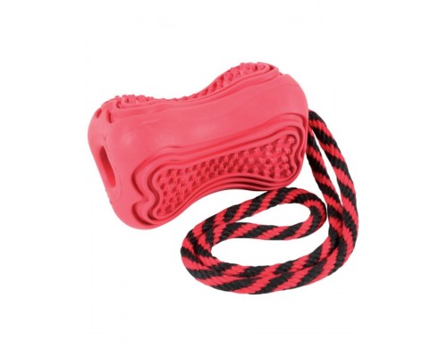 Кость-кормушка с веревкой, серия Титан, красная