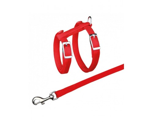 Шлейка с поводком для кошки, одноцветная