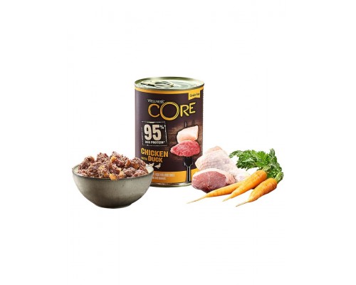 Core 95 консервы из курицы с уткой и морковью для взрослых собак