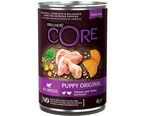 Core 95 консервы из курицы с индейкой и тыквой для щенков