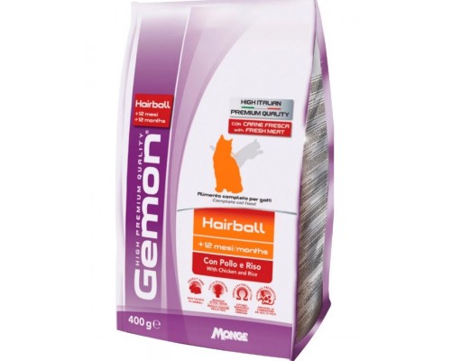 Hairball корм для выведение шерсти с курицей и рисом