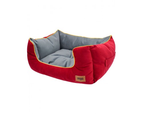 Лежанка пухлик Ампир серая/бордовая