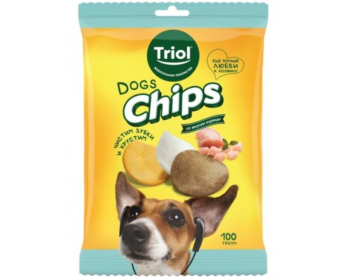 Лакомство для собак FUN FOOD Чипсы со вкусом курицы