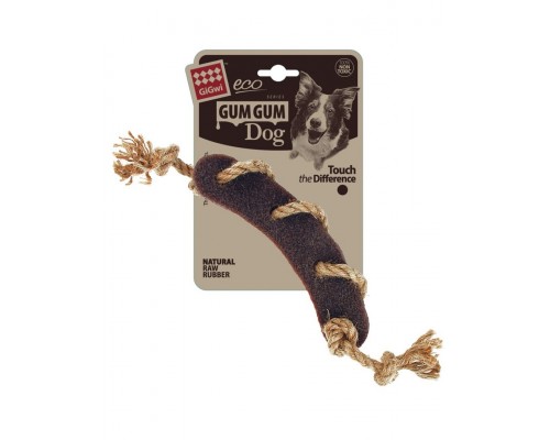 Сосиска c веревкой из экорезины серия GUM GUM DOG ECO