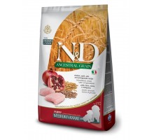 N&D ANCESTRAL GRAIN Chicken & Pomegrante Puppy Medium & Maxi низкозерновой корм для щенков средних и крупных пород курица, спельта, овёс, гранат