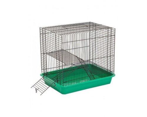 ECO Клетка для грызунов ХОМА-2, не разборная, 2 этажа, шаг прута 8мм, 33*24*28см (без наполнения)