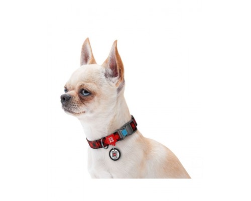 Ошейник Waudog Nylon с рисунком "Шотландка красная"