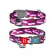 Ошейник WAUDOG Nylon c QR паспортом, рисунок "Розовый камо", пластиковый фастекс