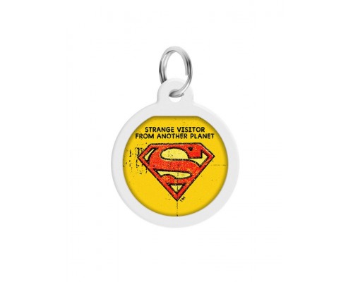 Адресник WAUDOG Smart ID c QR паспортом, премиум, рисунок "Супермен винтаж"