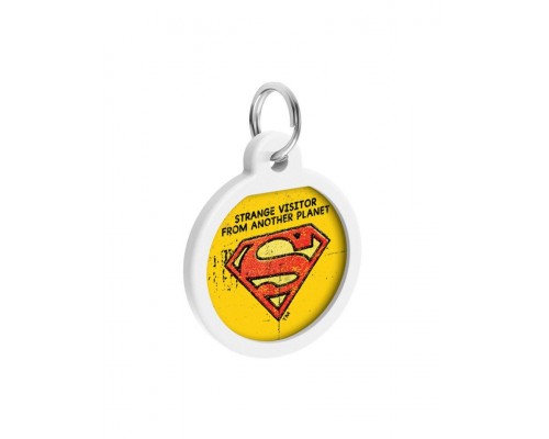 Адресник WAUDOG Smart ID c QR паспортом, премиум, рисунок "Супермен винтаж"