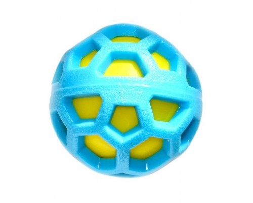 Игрушка для собак резиновый мяч двойной с пищалкой