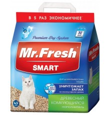 Древесный комкующийся наполнитель Mr.Fresh "SMART", для длинношерстных кошек