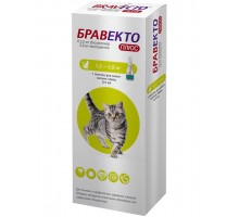 Бравекто Плюс капли для кошек от 1,2 до 2,8 кг против внутренних и внешних паразитов (112,5 мг)