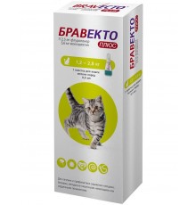 Бравекто Плюс капли для кошек от 1,2 до 2,8 кг против внутренних и внешних паразитов (112,5 мг)