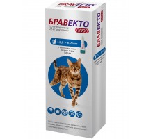 Бравекто Плюс капли для кошек от 2,8 до 6,25  кг против внутренних и внешних паразитов (250 мг)г)