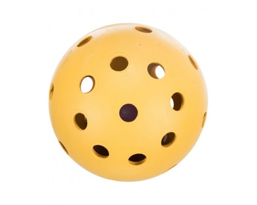 Мячик с дырочками и колокольчиком для слабовидящих и слепых собак