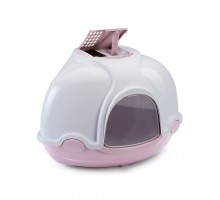 Туалет закрытый угловой "Ginger", пепельно-розовый