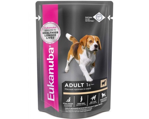 ADULT 1+ YEARS паучи с ягненком в соусе для собак