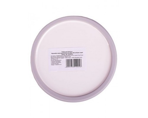 Миска керамическая для собак белая с серой лапкой