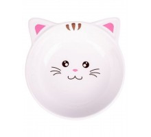 Миска керамическая для кошек Мордочка кошки белый