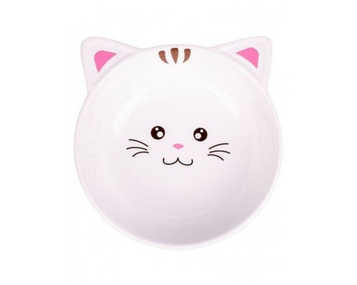 Миска керамическая для кошек Мордочка кошки белый