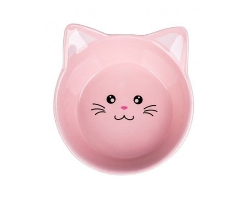 Миска керамическая для кошек Мордочка кошки розовый